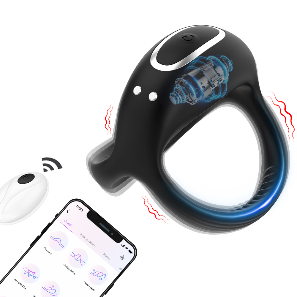 Home Security Ring - 振動コックリング男性のためのシリコーンペニスリング激しい振動メンズバイブレーター長く硬く強い勃起大人の大人のおもちゃ