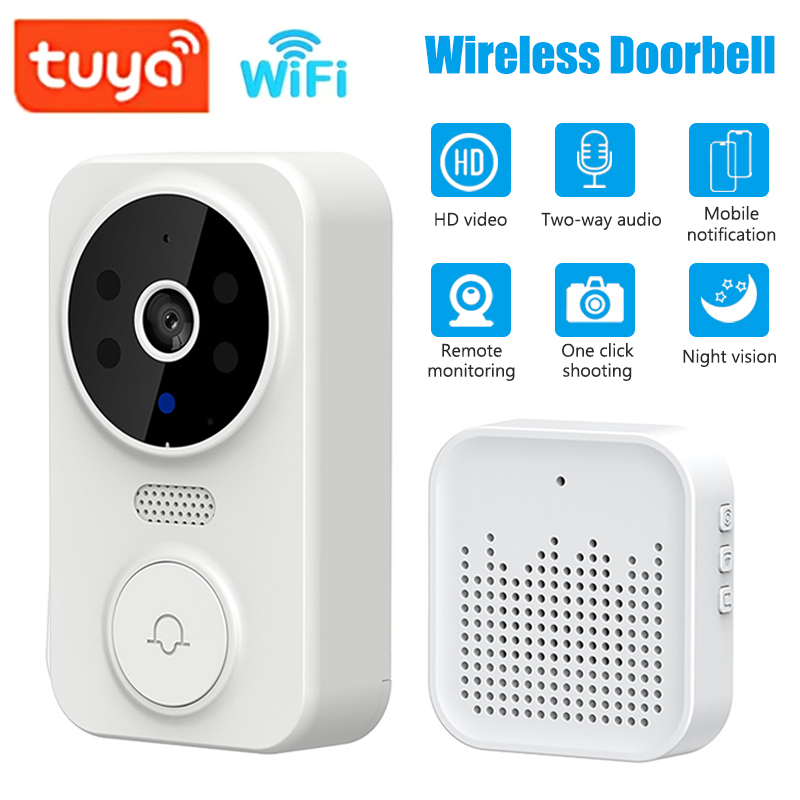 Home Security Adt - WiFi スマートビデオドアベルカメラナイトビジョンスマートビジュアルドアベル Tuya APP リモート監視ドアベルホームセキュリティ用