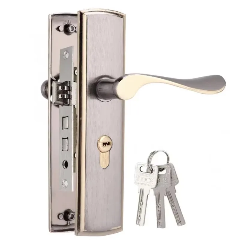 Home Security Product - 家,室内,寝室,リビングルーム,キッチン用のロック解除キー付きの静かなドアハンドル