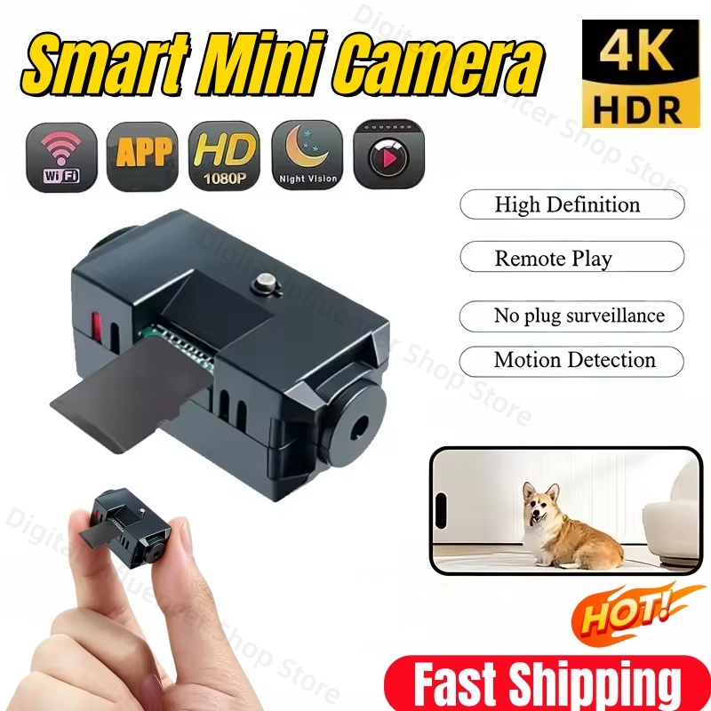 Home Security Hidden Cameras - 新型1080Pミニワイヤレスナイトビジョンカメラ 動体検知機能付き ポータブルセキュリティカメラ 室内用 家庭用 高画質監視録画機器