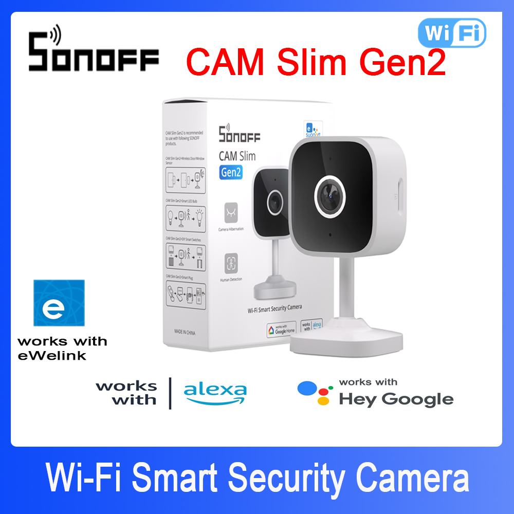 Home Security Adt - Sonoff-スマートホームセキュリティカメラ,wifi,1080p HD,モーション検出,双方向オーディオ,ewelinkアプリのサポート,Alexa, Google,スリム,Gen2