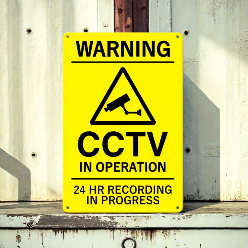 Home Security Outdoor - ヴィンテージスタイルの金属製CCTV警告標識 - | 家、オフィス、屋外の装飾に最適です。 | 簡単な壁掛け設置、24時間365日録画可能