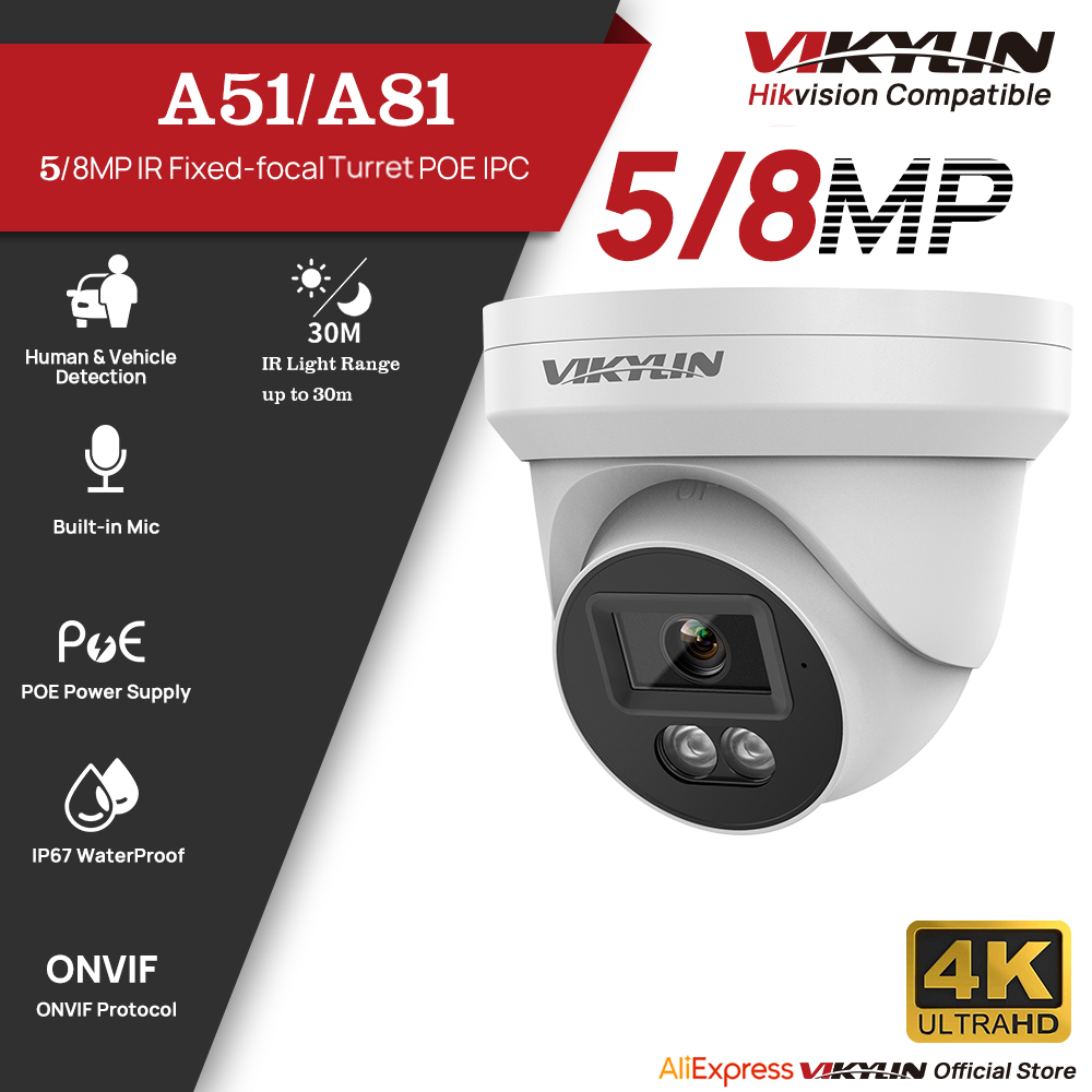 Home Security Lights Outdoors - VIKYLIN 5/8MP HD IP セキュリティカメラ Poe