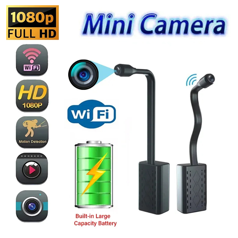 Home Security Hidden Cameras - HD 1080P ミニカメラモーション検出 WiFi カメラビデオレコーダー屋内ホームセキュリティ監視ビデオカメラサポートリモートビュー