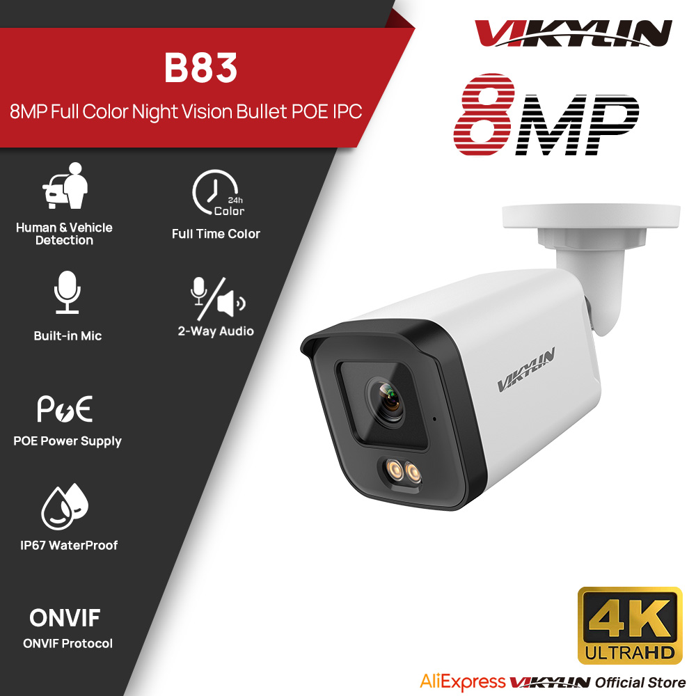 VIKYLIN 8MP HD IP セキュリティカメラ Po - Home Security Lights Outdoors のレビューと価格