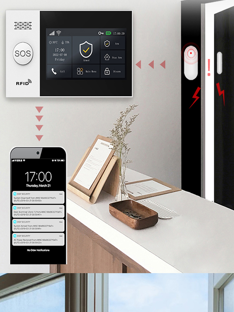 PGST107 4G Tuyaスマートホームアラーム、WiF - Home Security Product のレビューと価格