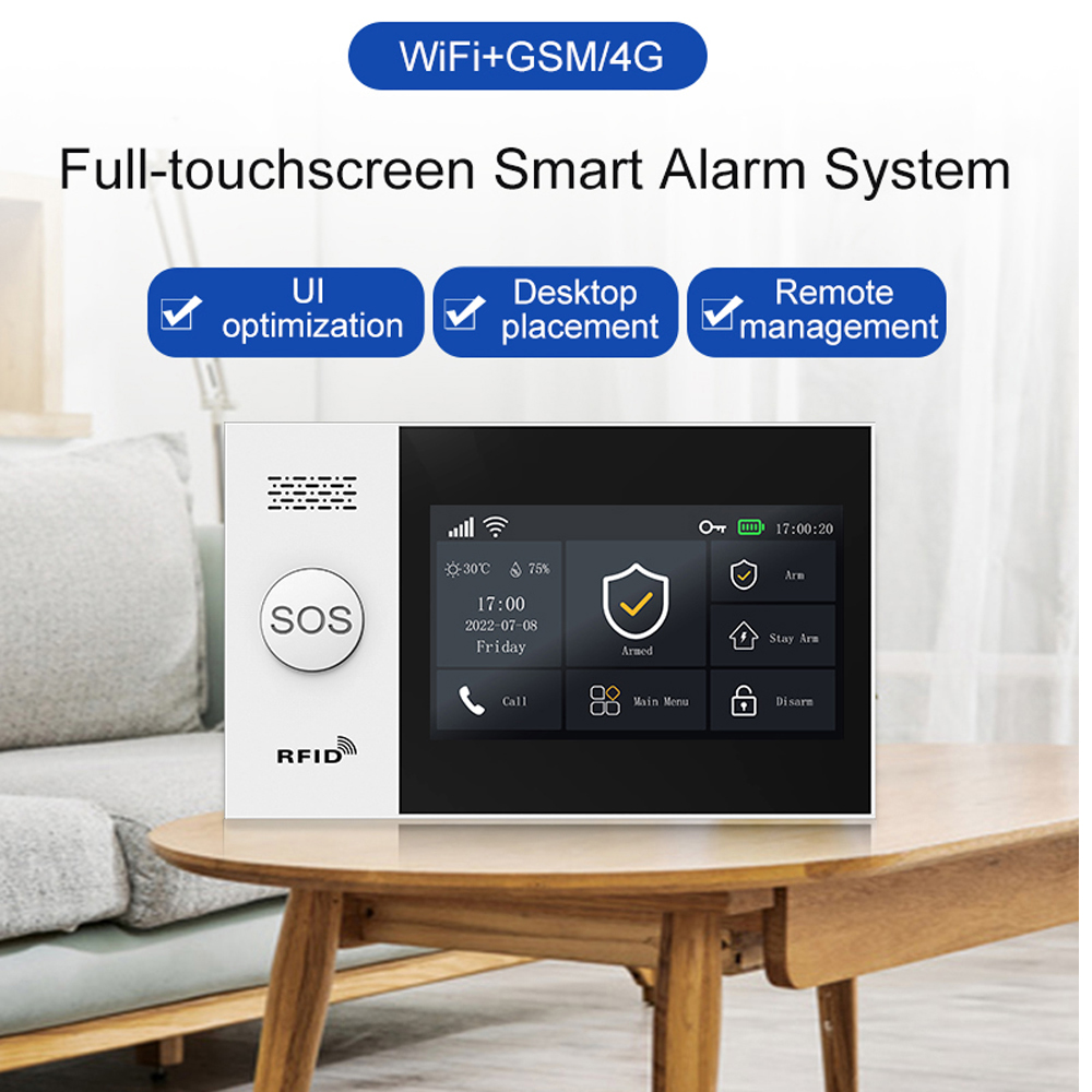 PGST107 4G Tuyaスマートホームアラーム、WiF - Home Security Product のレビューと価格
