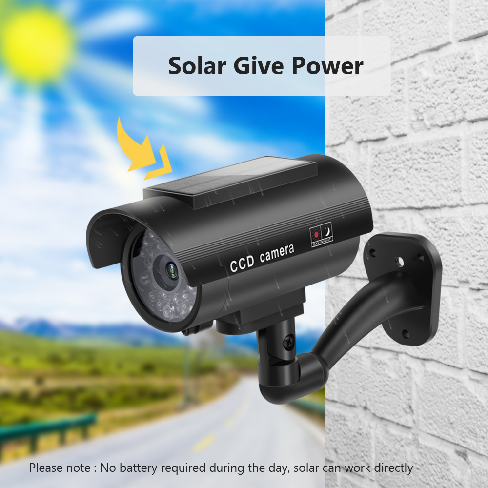 太陽電池パネルシミュレーション監視カメラ、屋外ダミーカメラ、 - Home Security Lights Outdoors のレビューと価格
