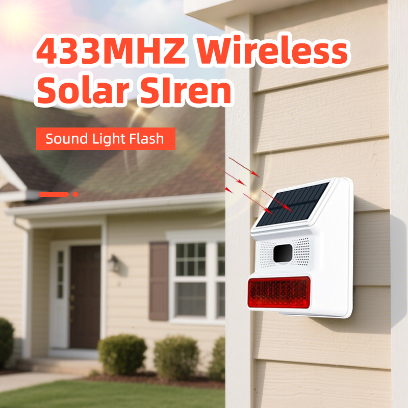 屋外警報ホーン 433MHZ ワイヤレスソーラーサイレンサウ - Home Security Lights Outdoors のレビューと価格