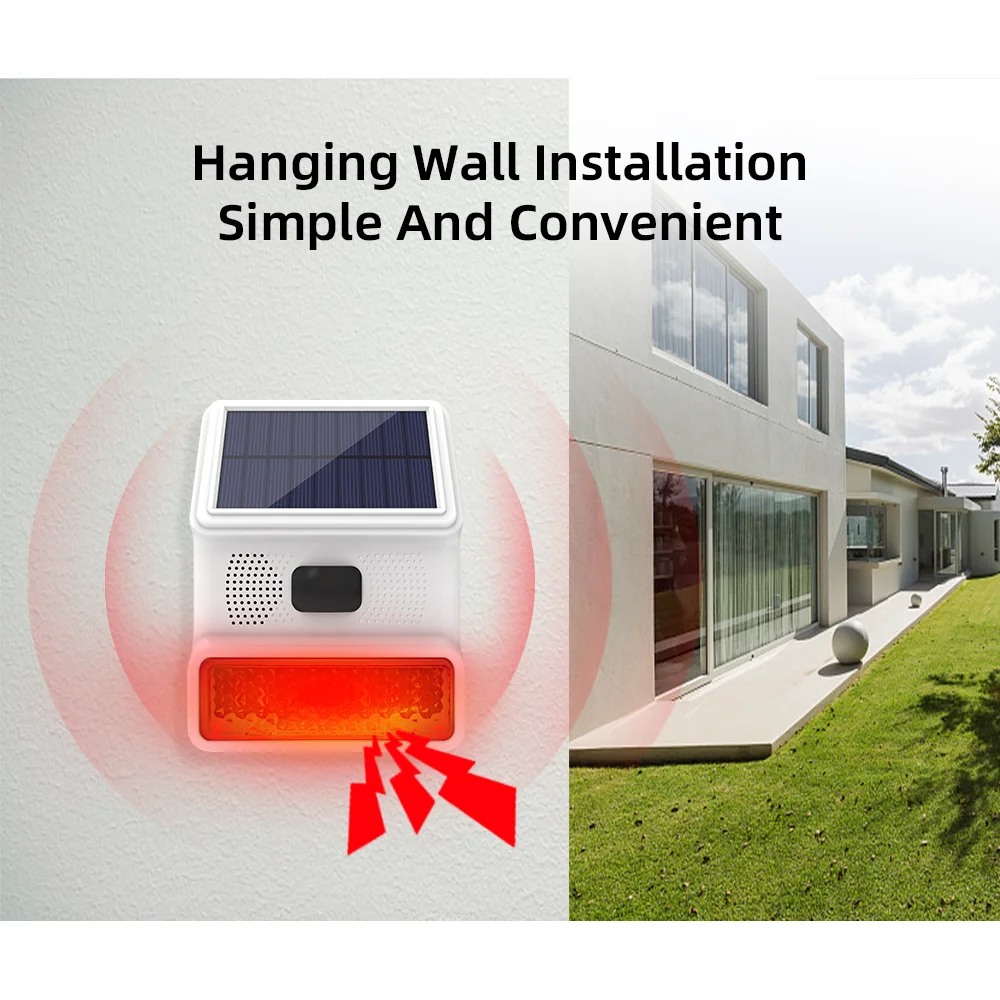 屋外警報ホーン 433MHZ ワイヤレスソーラーサイレンサウ - Home Security Lights Outdoors のレビューと価格