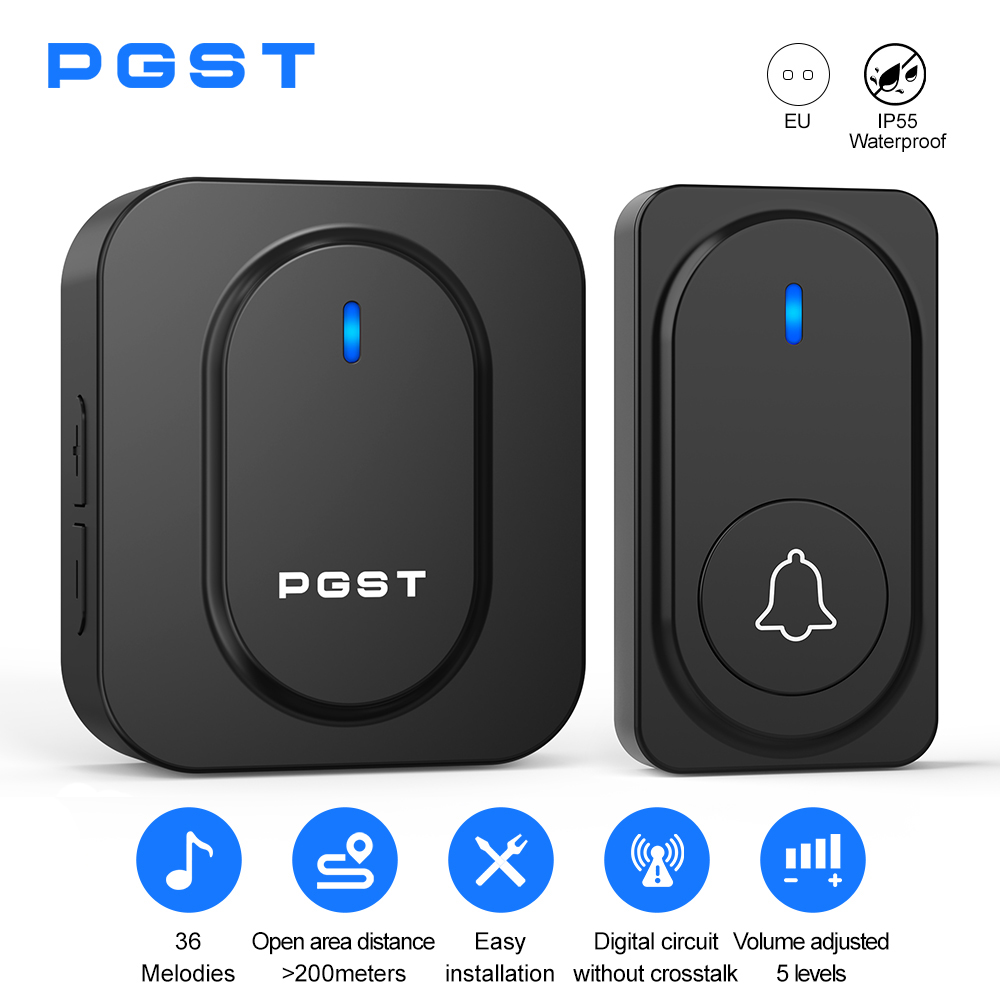 PGST ワイヤレスドアベル 36 チャイム LED ライト - Home Security Lights Outdoors のレビューと価格