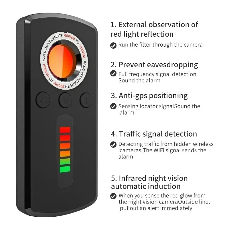 隠しカメラ検知器 盗撮防止ガジェット RF信号 GPS追跡装 - Home Security Hidden Cameras のレビューと価格
