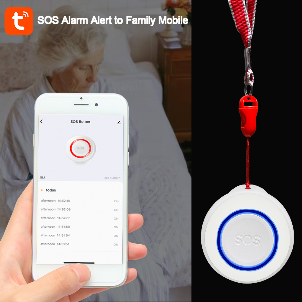 Tuya-アラーム用ボタン電池,Wi-Fi,充電式,緊急時, - Home Security Outdoor のレビューと価格