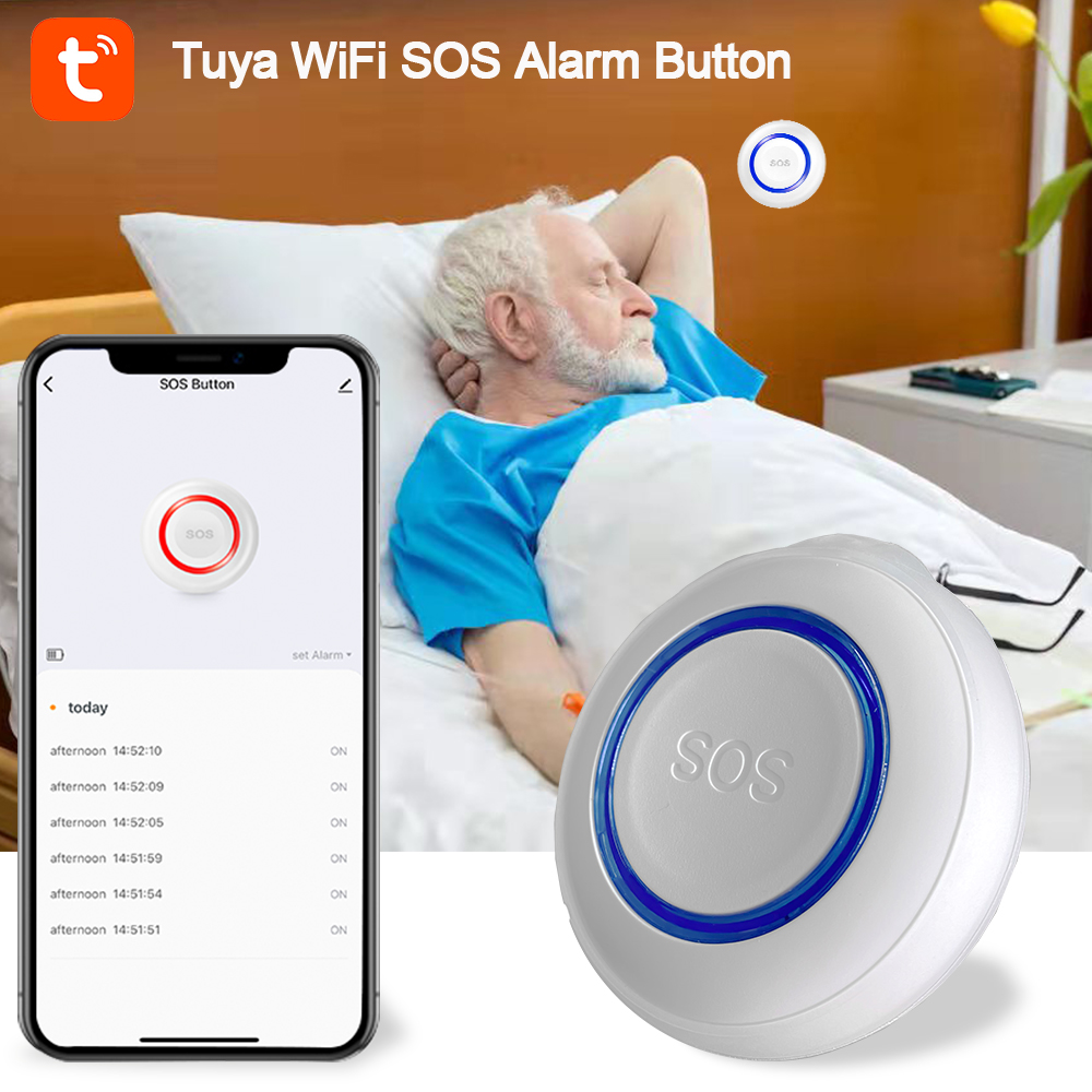 Tuya-アラーム用ボタン電池,Wi-Fi,充電式,緊急時, - Home Security Outdoor のレビューと価格