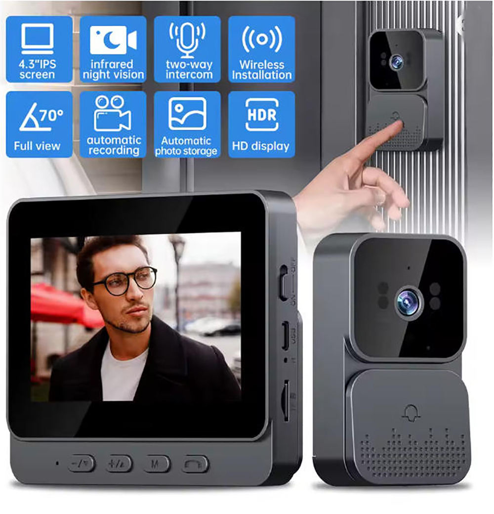    ドアベルカメラ、4G対応ビデオインターホン、暗視機能 - Home Security Adt のレビューと価格