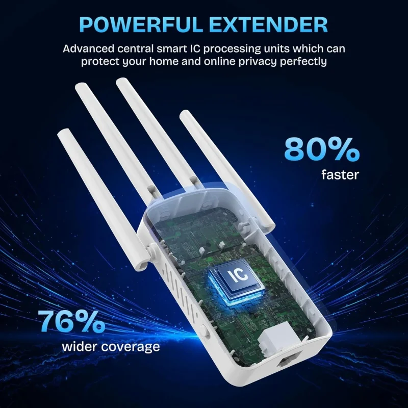 1200Mbps デュアルバンド WiFi リピーター ワイ - Home Security Outdoor のレビューと価格