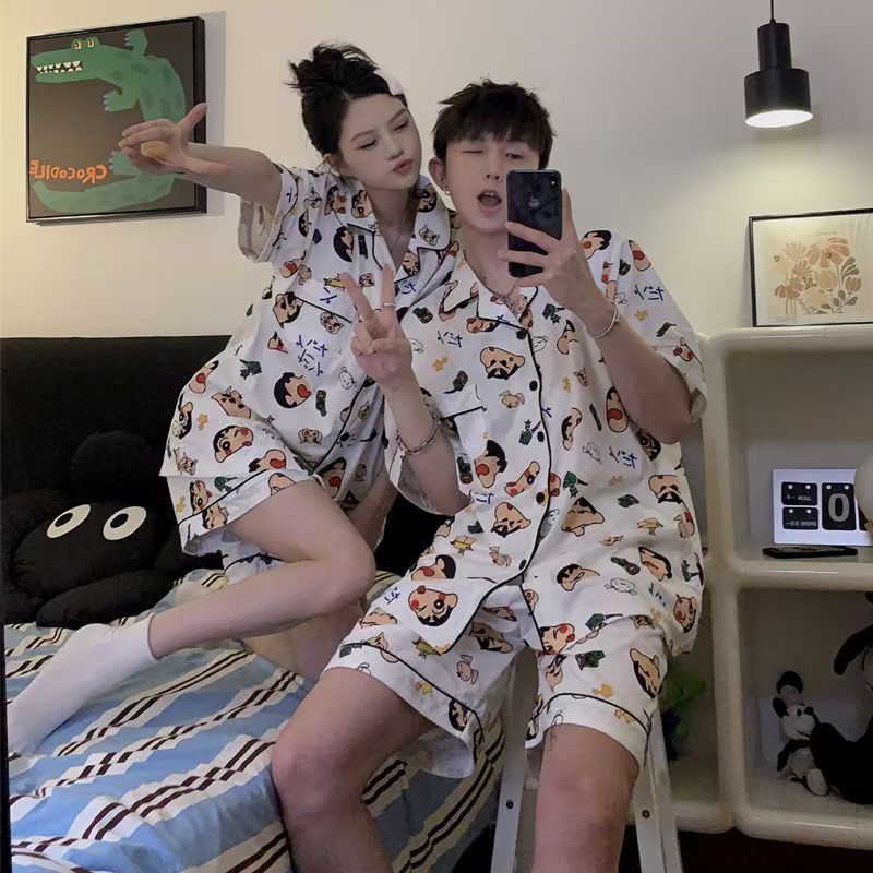 カップルパジャマプラスサイズ男性と女性の夏クレヨンしんちゃん - Home Security Movie のレビューと価格