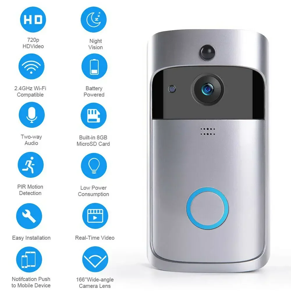 720P HDスマートホーム対応、ワイヤレスWi-Fiドアベ - Home Security Product のレビューと価格
