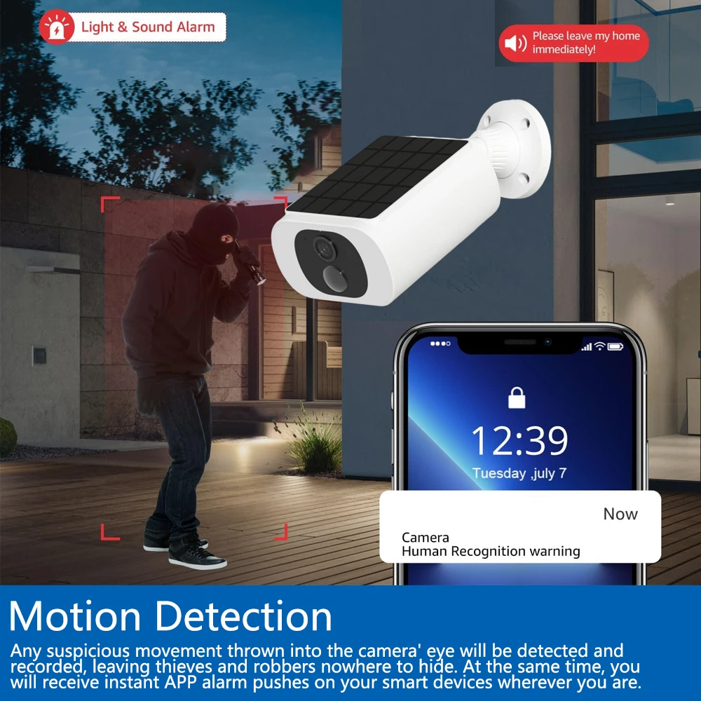 Tuya 5MP ソーラーセキュリティカメラワイヤレス屋外  - Home Security Product のレビューと価格
