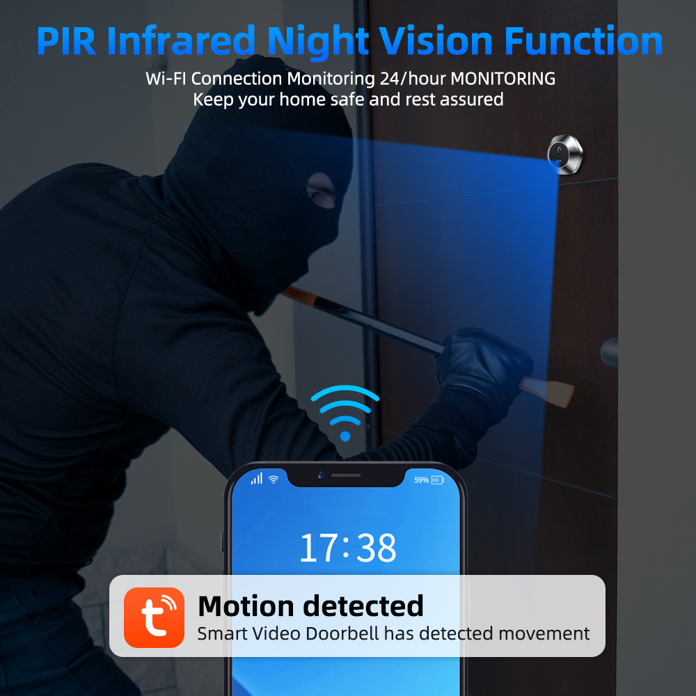 Tuya-スマートのぞき穴ビデオカメラ,ホームセキュリティ, - Home Security Adt のレビューと価格