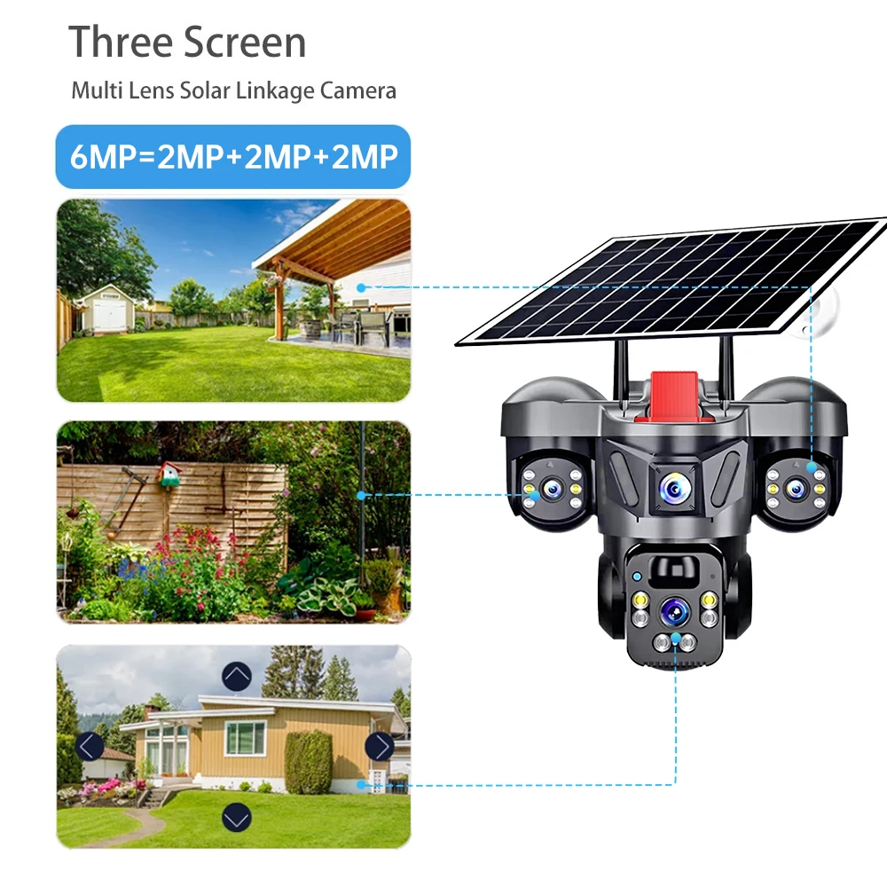 KERUI 屋外PTZ 6MP 4G SIM WIFI ソー - Home Security Video のレビューと価格