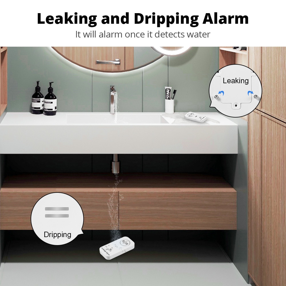 Keruiワイヤレス水センサー90db警報水漏れ検出器漏れの - Home Security Outdoor のレビューと価格