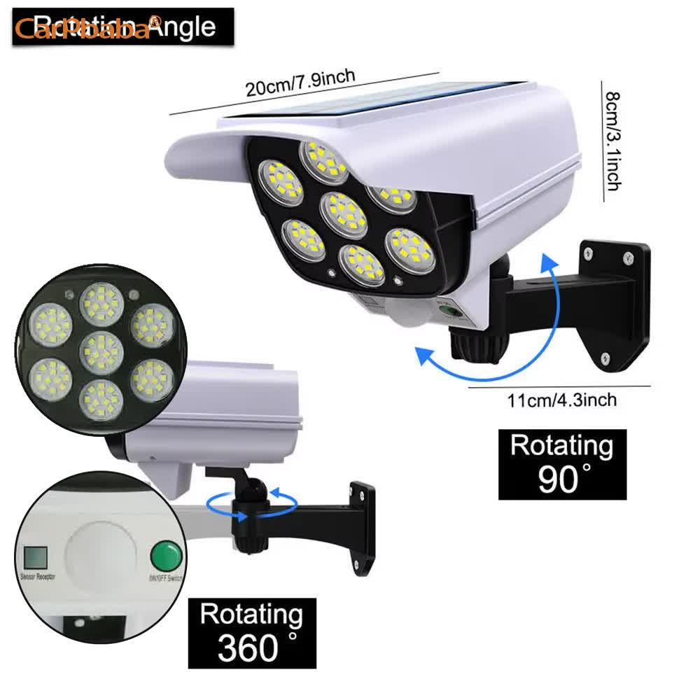 屋外ソーラーライト人感センサーセキュリティダミーカメラワイヤ - Home Security Lights Outdoors のレビューと価格