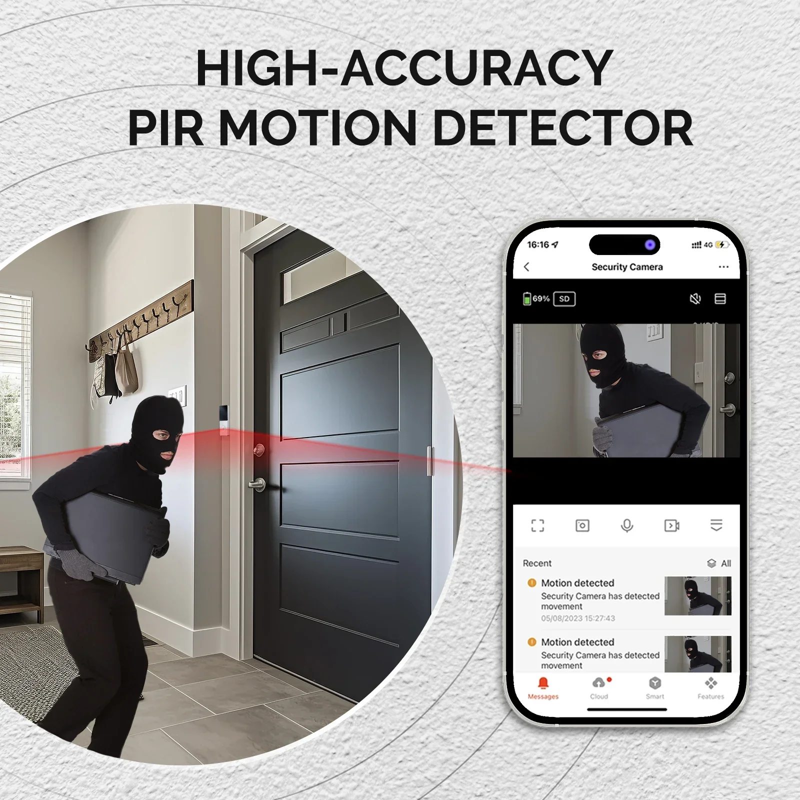 2方向オーディオ,ナイトビジョン,ワイヤレスドア製品を備えた - Home Security Product のレビューと価格